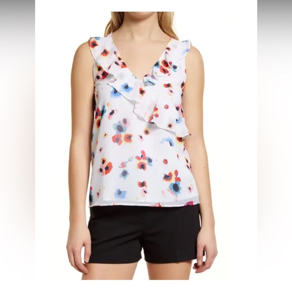 Halogen Floral Ruffle Tank Small - Picture 1 of 10